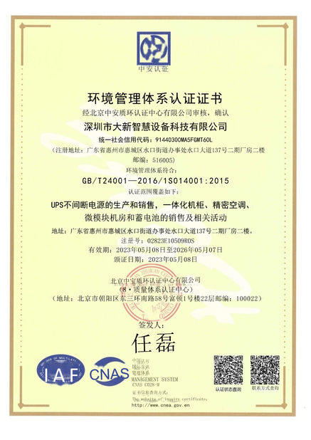 中国 Shenzhen Daxin Intelligent Equipment Technology Co., Ltd 認証